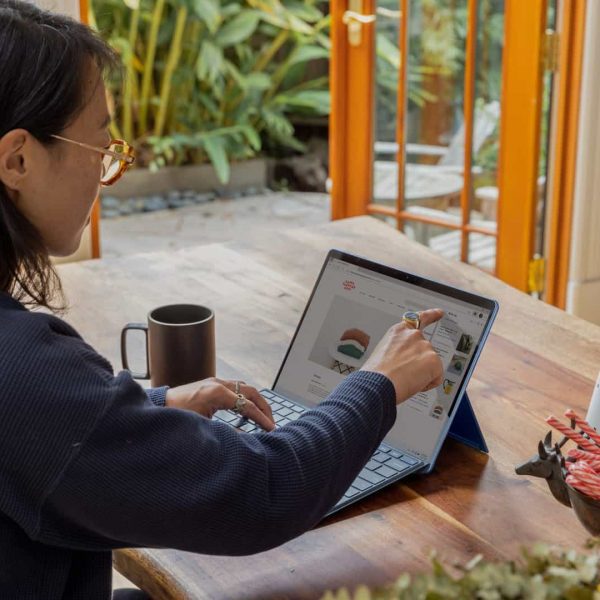 A virtual CFO working on a tablet